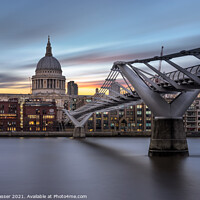 Buy canvas prints of Millennium Bridge Sunset by Brett Gasser