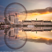 Buy canvas prints of London Eye Sunset Reflections by Brett Gasser