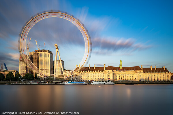 London Eye Sunset Picture Board by Brett Gasser