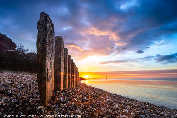 Hill Head Sunrise Picture Board by Brett Gasser