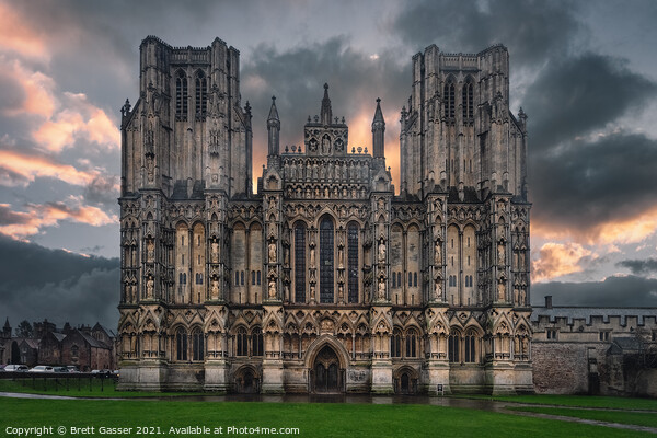 Wells Cathedral sunset Picture Board by Brett Gasser