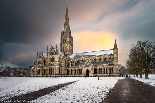 Salisbury Cathedral Christmas Picture Board by Brett Gasser