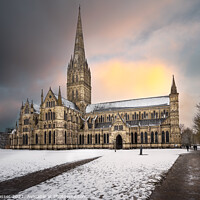 Buy canvas prints of Salisbury Cathedral Christmas by Brett Gasser