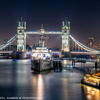 Buy canvas prints of Tower Bridge and HMS Belfast by Brett Gasser