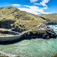 Buy canvas prints of Boscastle Harbour Panorama by Brett Gasser