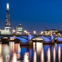 Buy canvas prints of Southwark Bridge and the Shard at Night by Brett Gasser