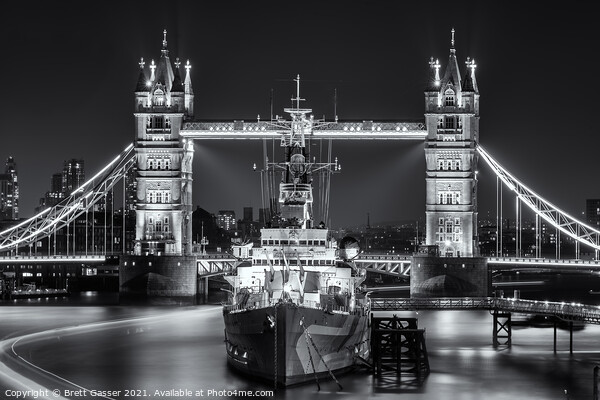 Tower Bridge and HMS Belfast Picture Board by Brett Gasser