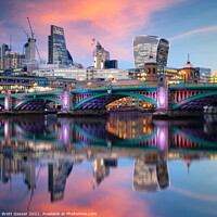 Buy canvas prints of Southwark Bridge and the City of London by Brett Gasser