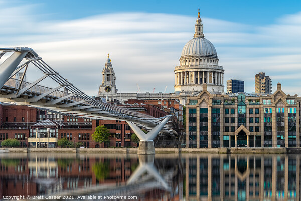St Pauls Cathedral and Millennium Bridge  Picture Board by Brett Gasser
