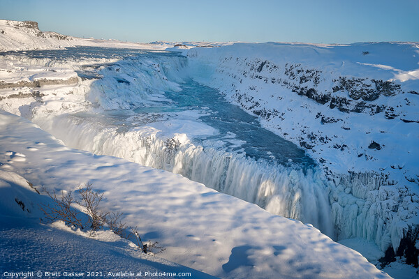 Gullfoss Waterfall Iceland Picture Board by Brett Gasser