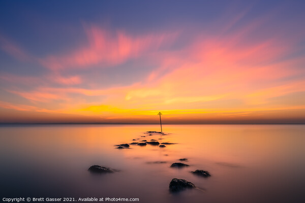 Sunset on Rocks Picture Board by Brett Gasser
