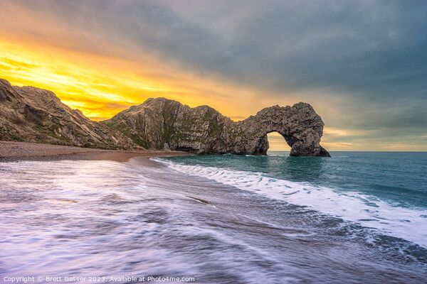 Durdle Door Sunrise with Rogue Wave! Picture Board by Brett Gasser