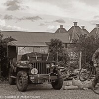 Buy canvas prints of A Jeep and Bike from 1940s Used in WW2 by GJS Photography Artist