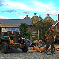 Buy canvas prints of A Jeep and Bike from 1940s Used in WW2 by GJS Photography Artist
