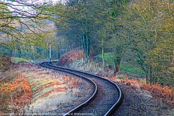 Closeup of Twisting Tracks Picture Board by GJS Photography Artist