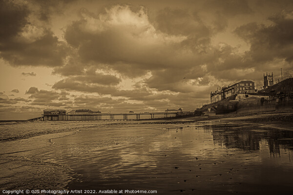 Charming Cromer Pier in Sepia Picture Board by GJS Photography Artist
