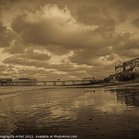 Buy canvas prints of Charming Cromer Pier in Sepia by GJS Photography Artist