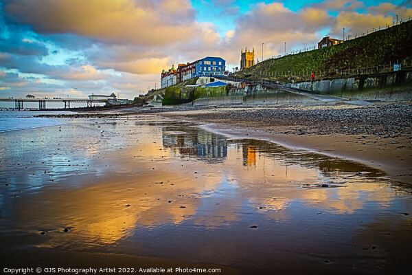 Cromer Along Clifftop and Reflections Picture Board by GJS Photography Artist