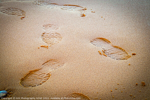 Footprints in the Sand Picture Board by GJS Photography Artist