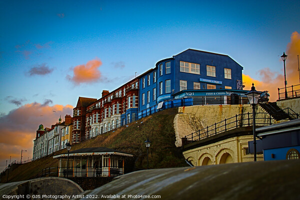 Clifftop Buildings at Cromer Picture Board by GJS Photography Artist