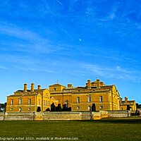 Buy canvas prints of Holkham Hall Side View and Moon  by GJS Photography Artist