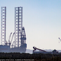 Buy canvas prints of Drill Rig Slide and Cranes by GJS Photography Artist