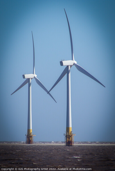 Wind Turbines at the Sandbank Picture Board by GJS Photography Artist
