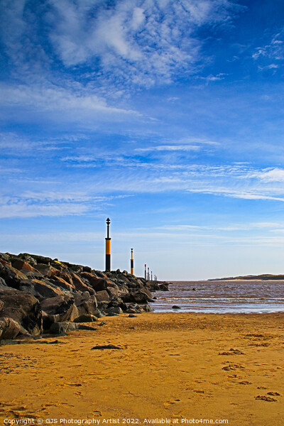 Looking Along the Sea Defences Picture Board by GJS Photography Artist