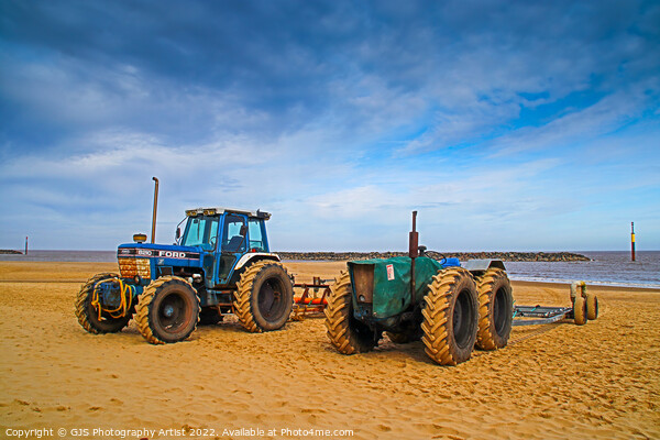 Tractors await the Boats Picture Board by GJS Photography Artist