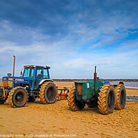 Buy canvas prints of Tractors await the Boats by GJS Photography Artist