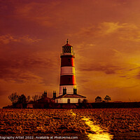 Buy canvas prints of Happisburgh Lighthouse in Orange  by GJS Photography Artist