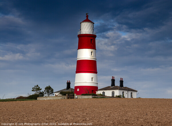 Happisburgh Red and White  Picture Board by GJS Photography Artist