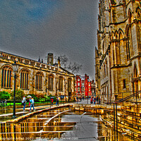 Buy canvas prints of Reflections of the Minster and The Belfrey by GJS Photography Artist