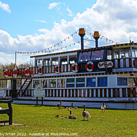 Buy canvas prints of Paddle Steamer with Geese Audiance by GJS Photography Artist
