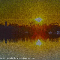 Buy canvas prints of Ranworth Broad Sunset in Oil by GJS Photography Artist