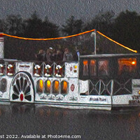 Buy canvas prints of Vintage Broadsman Party Paddle Boat in Oil by GJS Photography Artist