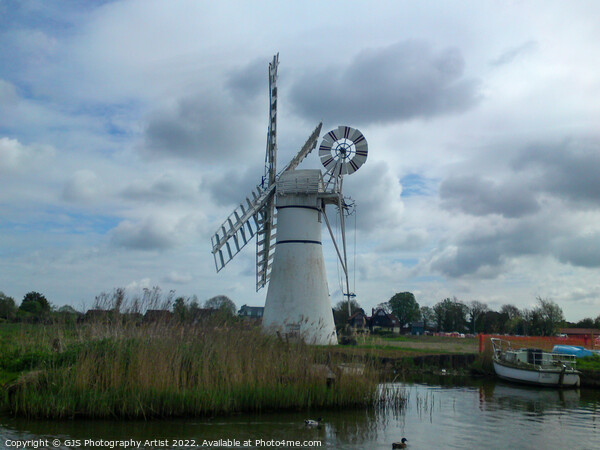 Thurne Windmill From a Boat Picture Board by GJS Photography Artist