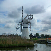 Buy canvas prints of Thurne Windmill From a Boat by GJS Photography Artist