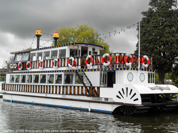 Southern Comfort Paddle Steamer From the River Picture Board by GJS Photography Artist