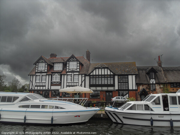 Pub with Moorings Picture Board by GJS Photography Artist