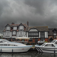 Buy canvas prints of Pub with Moorings by GJS Photography Artist