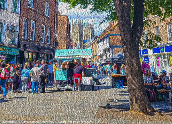 York in August Streetview in Oil Picture Board by GJS Photography Artist