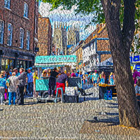Buy canvas prints of York in August Streetview in Oil by GJS Photography Artist