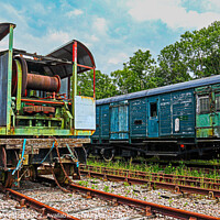 Buy canvas prints of Old Railway Machine by GJS Photography Artist