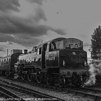 Buy canvas prints of Loco 80078 Takes on Water Black and White by GJS Photography Artist