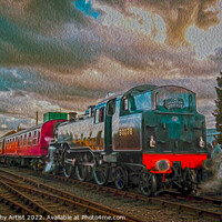 Buy canvas prints of Loco 80078 Takes on Water Oil HDR by GJS Photography Artist
