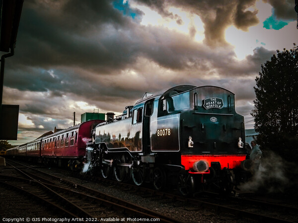 Loco 80078 Takes on Water Reflections  Picture Board by GJS Photography Artist