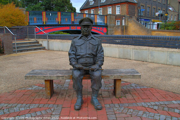 Captain Mainwaring Statue Thetford Picture Board by GJS Photography Artist
