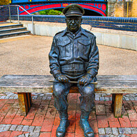 Buy canvas prints of Arthur Lowe Statue Sitting at Thetford by GJS Photography Artist