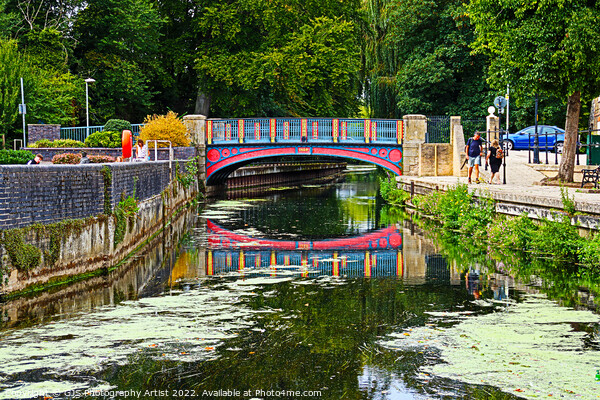 Colourful Thetford Town Bridge Picture Board by GJS Photography Artist